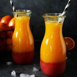 gekühlter Blutorangensaft trifft auf Orangensaft - Vitamine pur